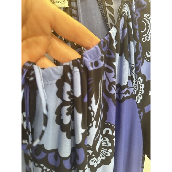 Olivia Matthews Dress Womens 16 Career Office Midi Shift Sheath Shades Of‎ Blue - Picture 4 of 14